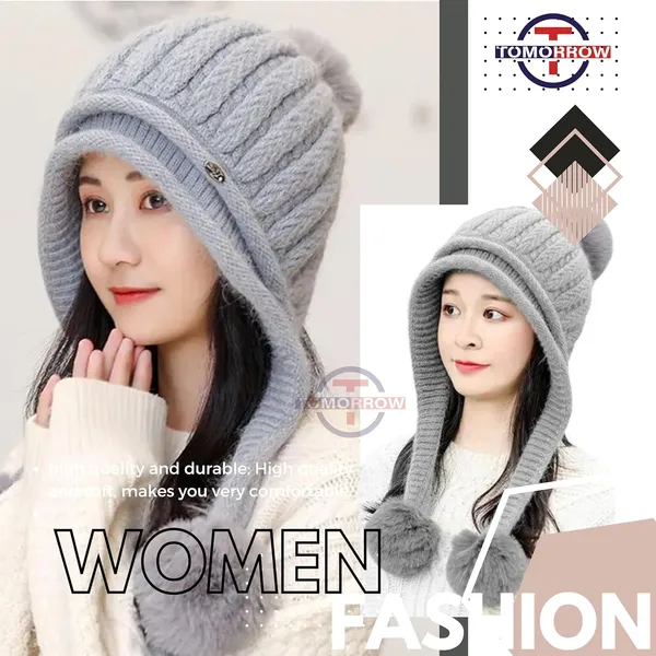 Grey_Ear_Protection_Winter_Beanie_For_Women