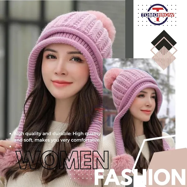 Pink_Winter_Ear_Protection_Hat_For_Women