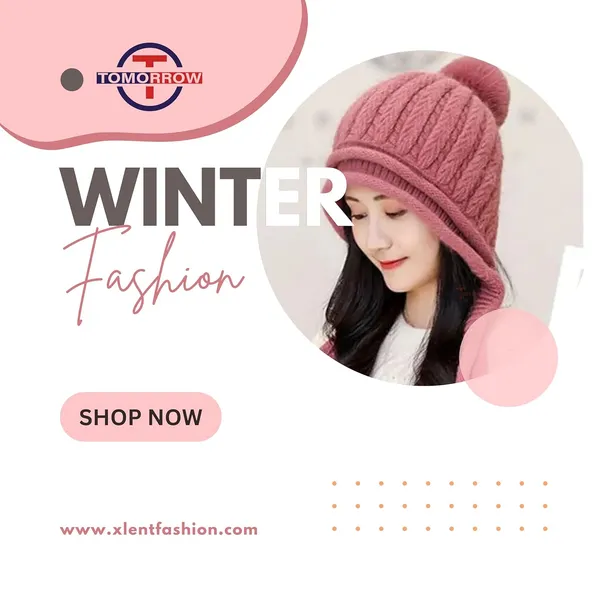 Rose_Pink_Ear_Protection_Winter_Beanie_For_Women