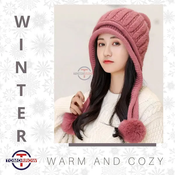 Rose_Pink_Ear_Protection_Winter_Beanie_For_Women