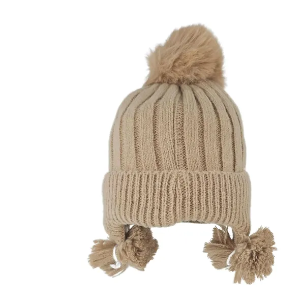 Camel_Knitted_Pom-Pom_Cap_With_Faux_Raccoon_Fur_For_Boys_And_Girls