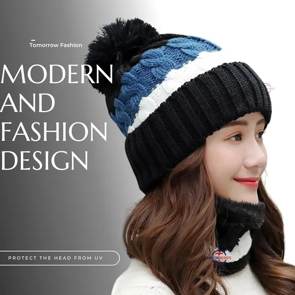 Black_Warm_Headwear_With_Ear_&_Neck_Cover_Winter_Beanie_Hat_Scarf_Set_For_Women_&_Men