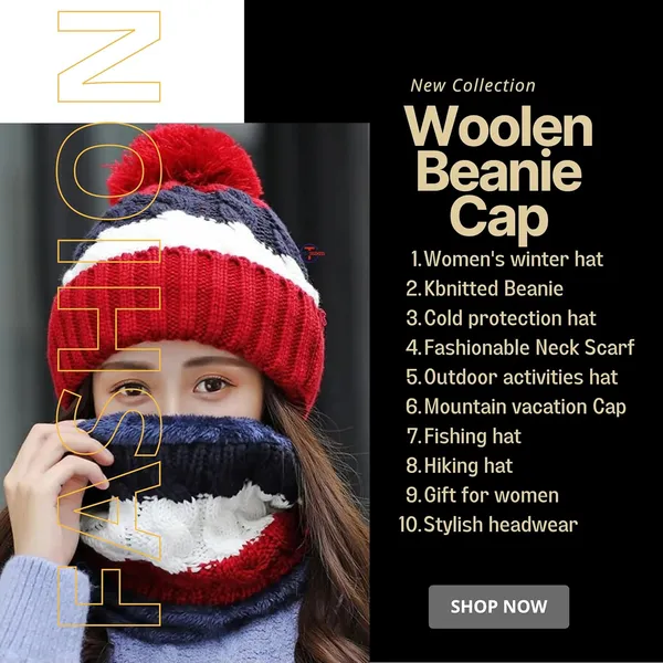 Red_Warm_Headwear_With_Ear_&_Neck_Cover_Winter_Beanie_Hat_Scarf_Set_For_Women_&_Men