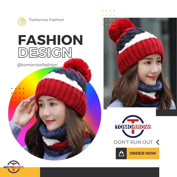 Red_Warm_Headwear_With_Ear_&_Neck_Cover_Winter_Beanie_Hat_Scarf_Set_For_Women_&_Men