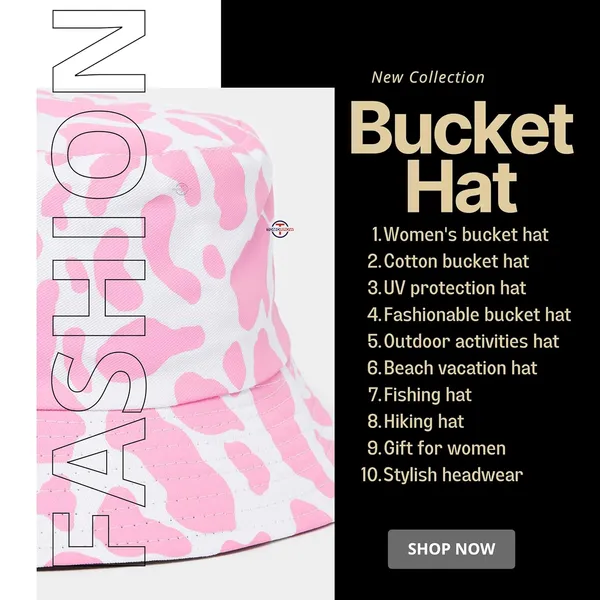 Pink_Cotton_Bucket_Fishermen_Beach_Cap
