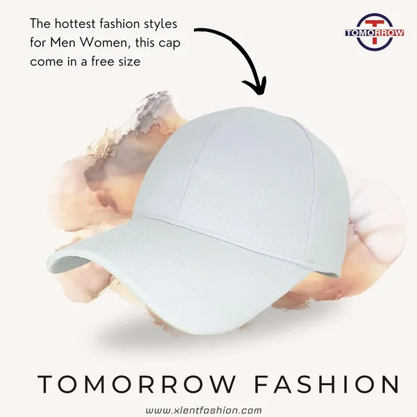 White_Premium_Cotton_Adjustable_Quick_Drying_Baseball_Cap_For_Men_And_Women