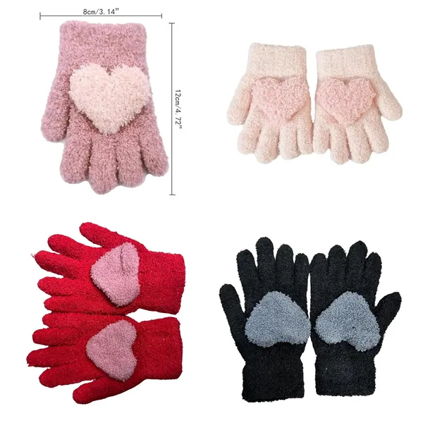 Navy_Warm_Faux_Wool_Thermal_Gloves_With_Car_Pattern_Ideal_For_Boy_And_Girls