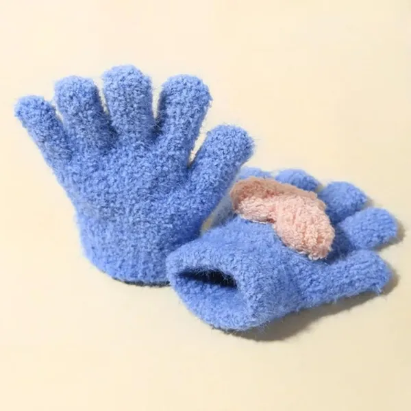 Navy_Warm_Faux_Wool_Thermal_Gloves_With_Car_Pattern_Ideal_For_Boy_And_Girls