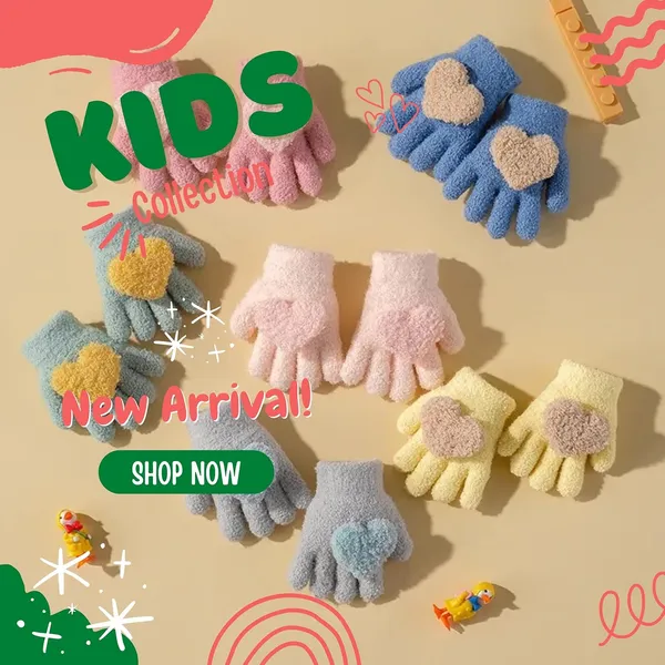 Red_Warm_Faux_Wool_Thermal_Gloves_With_Car_Pattern_Ideal_For_Boy_And_Girls