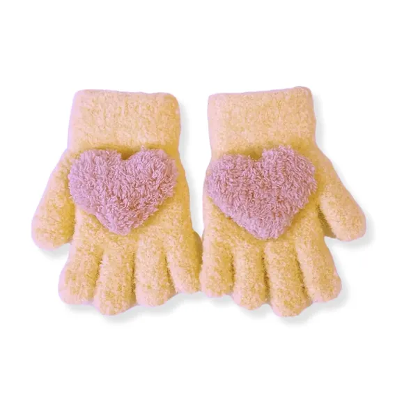 Yellow_Warm_Faux_Wool_Thermal_Gloves_With_Car_Pattern_Ideal_For_Boy_And_Girls