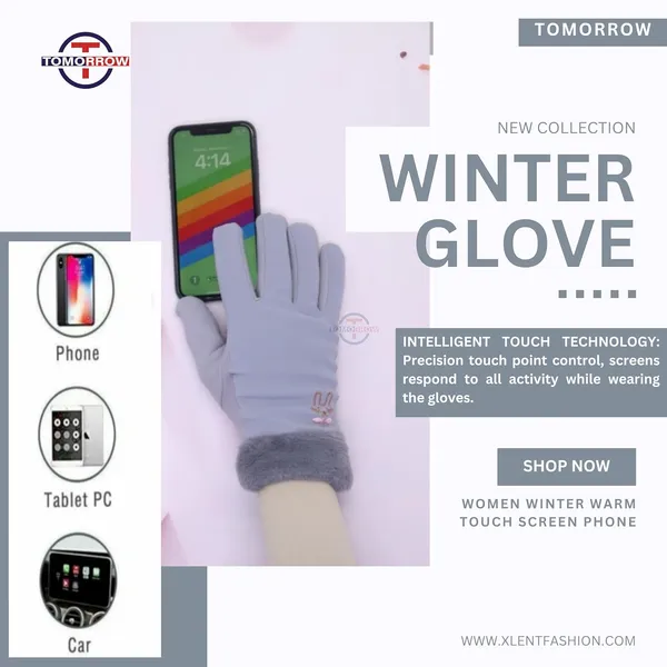 Grey_Touchscreen_Compatibility_Fashionable_And_Warm_Gloves_For_Women_And_Girls