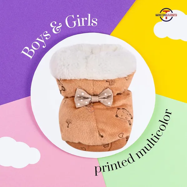 Brown_Ankle_Length,_Inner_Fleece,_Knot_Closure_Baby_Bootie_Shoes