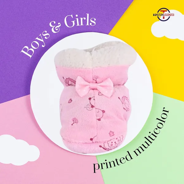 Pink_Ankle_Length,_Inner_Fleece,_Knot_Closure_Baby_Bootie_Shoes