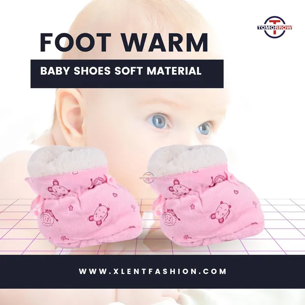 Pink_Ankle_Length,_Inner_Fleece,_Knot_Closure_Baby_Bootie_Shoes