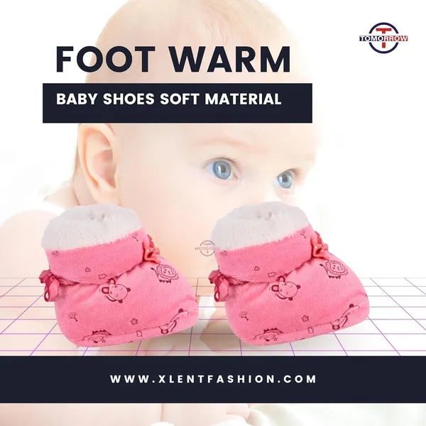 Rose_Pink_Ankle_Length,_Inner_Fleece,_Knot_Closure_Baby_Bootie_Shoes