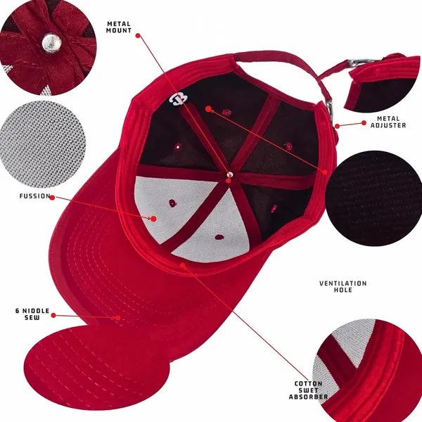 Red_Adjustable_Baseball_Cap_|_Unisex_Cotton_Snapback_Trucker_Hat_With_Sun_Protection
