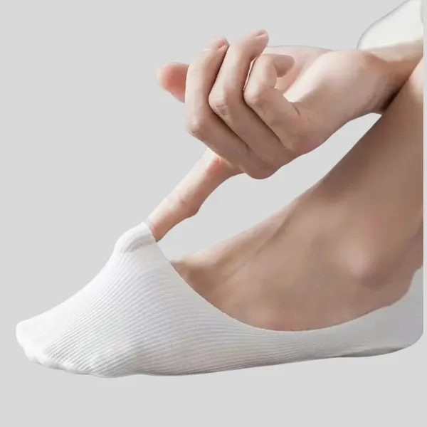 White_Ice_Silk_Invisible_Premium_No_Show_Socks_For_Unisex_(Pack_Of_2)