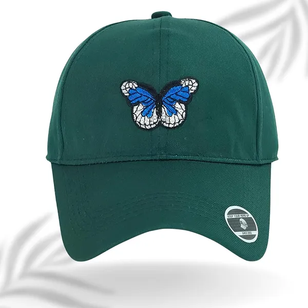 Green_Butterfly_Embroidered_Baseball_Cap_For_Men_Women