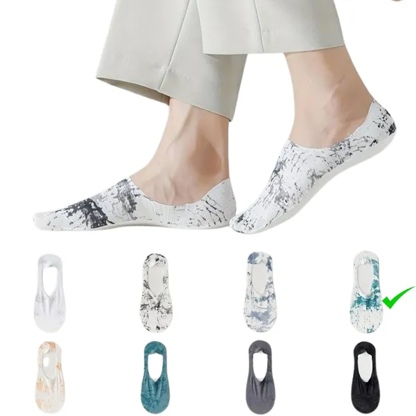 White_&_Blue_Anti-Skid_Cotton_No_Show_Socks_For_Men_&_Women