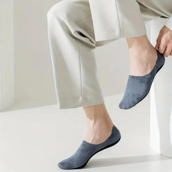 White_&_Blue_Anti-Skid_Cotton_No_Show_Socks_For_Men_&_Women