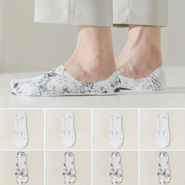 White_&_Green_Anti-Skid_Cotton_No_Show_Socks_For_Men_&_Women