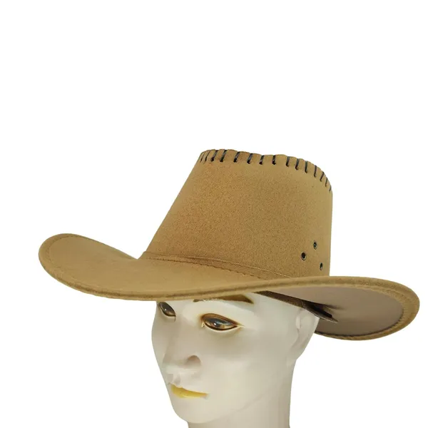 Cream_Stylish_Party_Velvet_Cowboy_Hat_For_Men