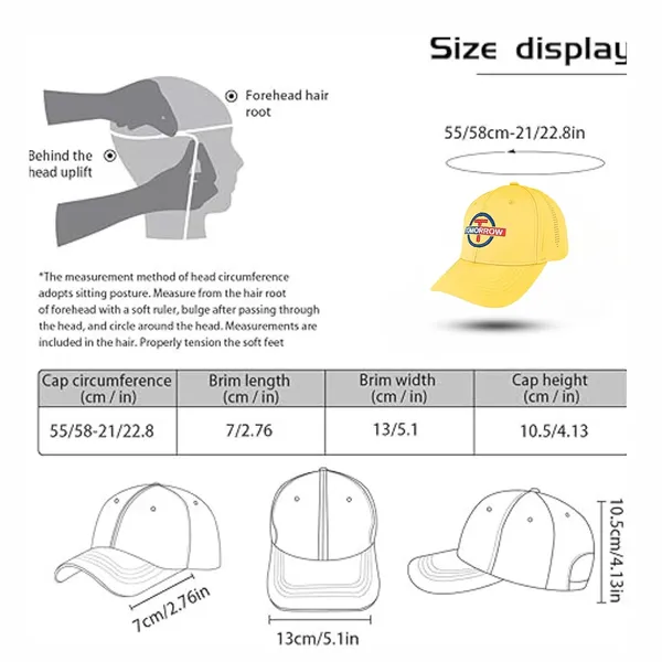 Yellow_Adjustable,_Breathable_Baseball_Cap_For_Men_&_Women