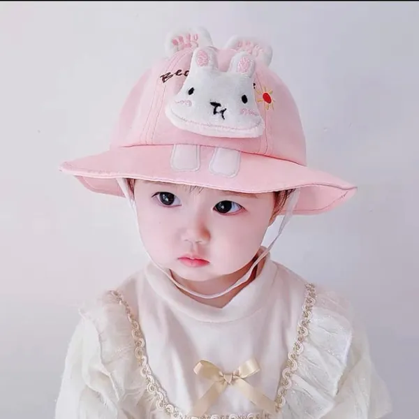 Pink_UV_Sun_Protection_Cartoon_Character_Bucket_Hats_For_Kids