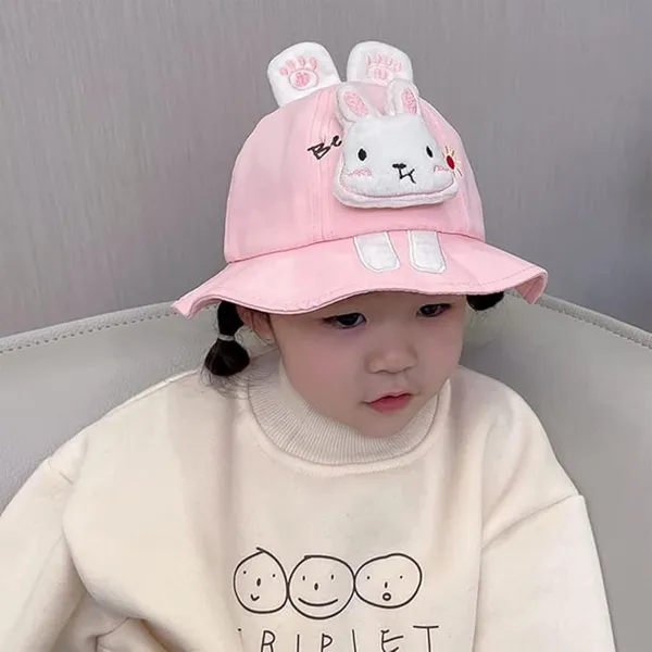 Pink_UV_Sun_Protection_Cartoon_Character_Bucket_Hats_For_Kids