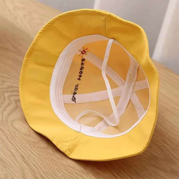 Yellow_UV_Sun_Protection_Cartoon_Character_Bucket_Hats_For_Kids