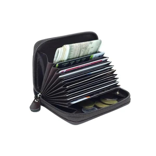 Brown_Pu_Leather_9_Slot_Slim_Rfid_Blocking_Wallet_With_Zipper_Closure