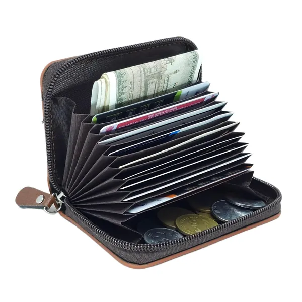 Coffee_Pu_Leather_9_Slot_Slim_Rfid_Blocking_Wallet_With_Zipper_Closure