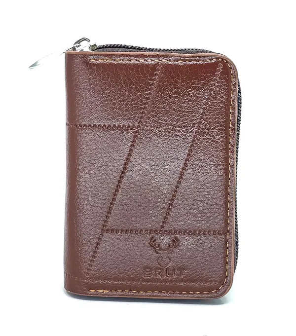 Dark_Brown_Pu_Leather_9_Slot_Slim_Rfid_Blocking_Wallet_With_Zipper_Closure