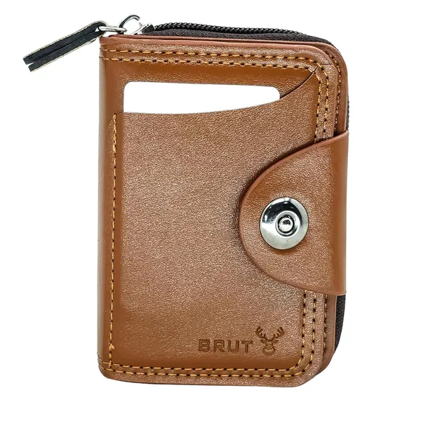 Coffee_Leather_Slim_Rfid_Blocking_Wallet_With_Zipper_&_Snap_Closure