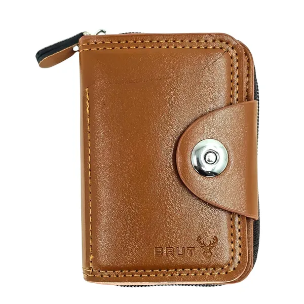 Coffee_Leather_Slim_Rfid_Blocking_Wallet_With_Zipper_&_Snap_Closure