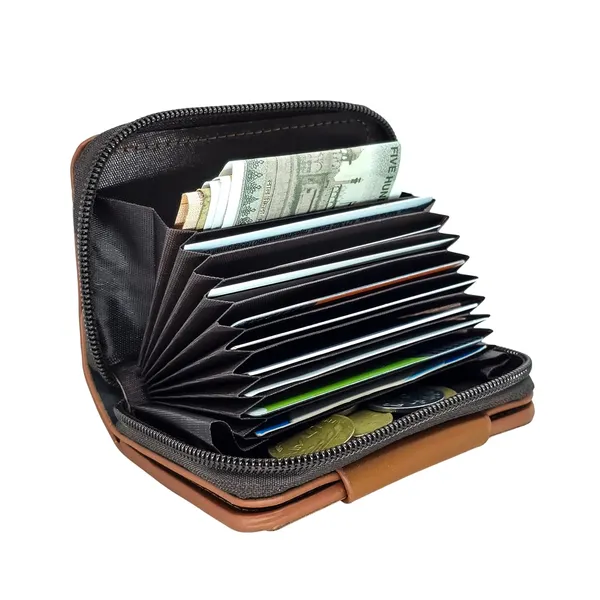 Coffee_Leather_Slim_Rfid_Blocking_Wallet_With_Zipper_&_Snap_Closure