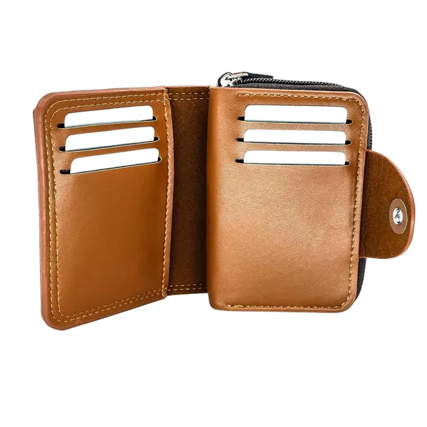 Coffee_Leather_Slim_Rfid_Blocking_Wallet_With_Zipper_&_Snap_Closure