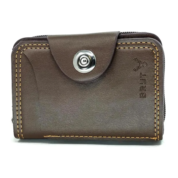 Dark_Chocolate_Pu_Leather_9_Slot_Slim_Rfid_Blocking_Wallet_With_Zipper_Closure