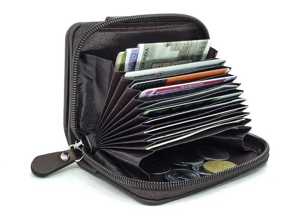 Dark_Chocolate_Pu_Leather_9_Slot_Slim_Rfid_Blocking_Wallet_With_Zipper_Closure
