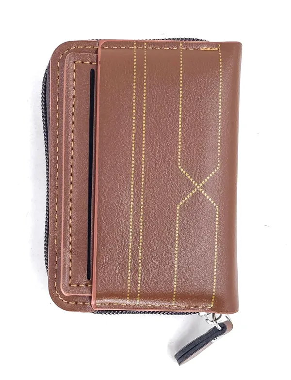 Dark_Chocolate_Pu_Leather_9_Slot_Slim_Rfid_Blocking_Wallet_With_Zipper_Closure