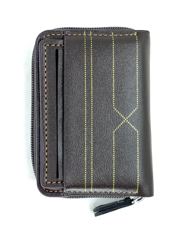 Dark_Grey_Pu_Leather_9_Slot_Slim_Rfid_Blocking_Wallet_With_Zipper_Closure