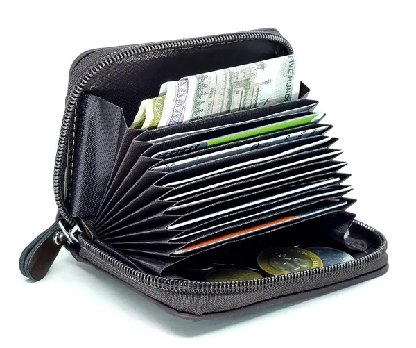 Dark_Grey_Pu_Leather_9_Slot_Slim_Rfid_Blocking_Wallet_With_Zipper_Closure