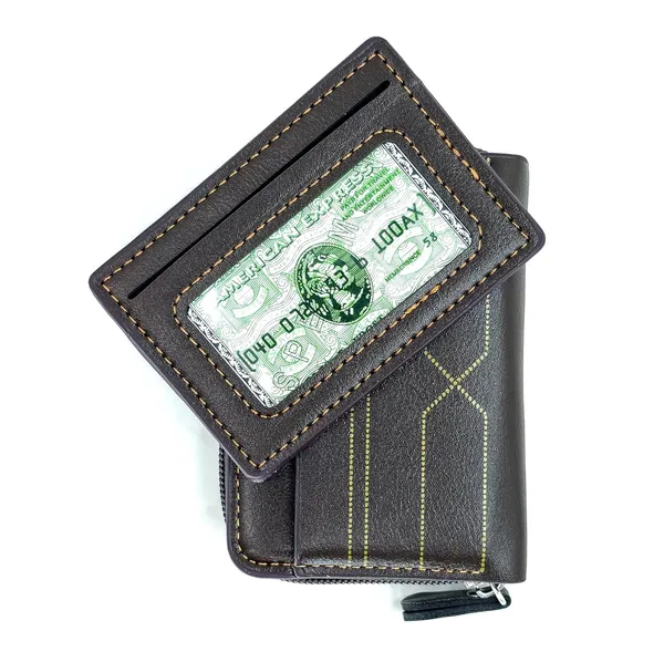 Dark_Grey_Pu_Leather_9_Slot_Slim_Rfid_Blocking_Wallet_With_Zipper_Closure