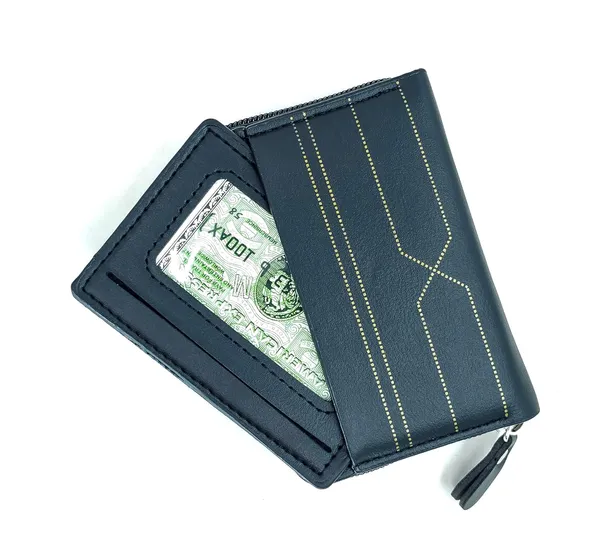 Dark_Grey_Pu_Leather_9_Slot_Slim_Rfid_Blocking_Wallet_With_Zipper_Closure
