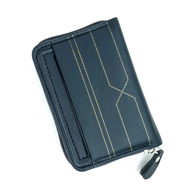 Matt_Black_Pu_Leather_9_Slot_Slim_Rfid_Blocking_Wallet_With_Zipper_Closure