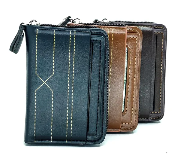 Matt_Black_Pu_Leather_9_Slot_Slim_Rfid_Blocking_Wallet_With_Zipper_Closure