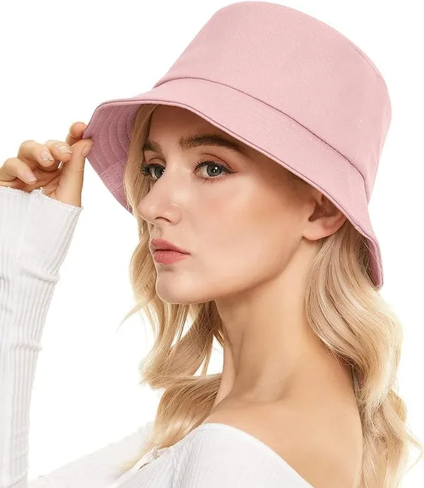 Pink_Packable_Breathable_Stylish_Sun_Protection_Cap_For_For_Women_And_Men