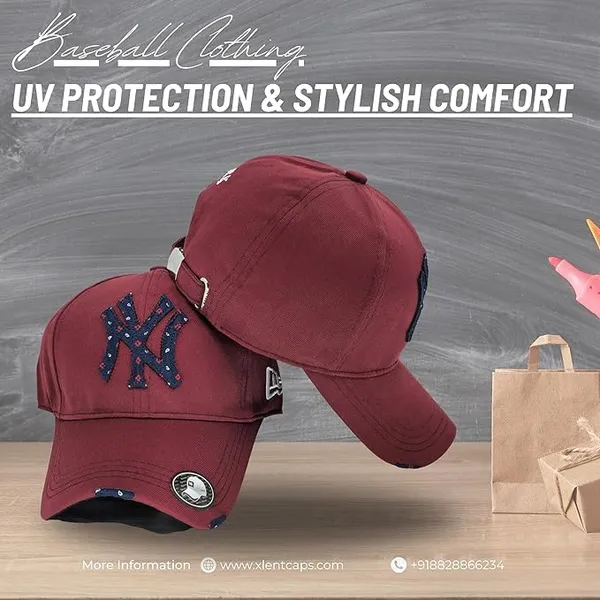 Maroon_Yankees_Fitted_Hat_Baseball_Caps_For_Men_&_Women