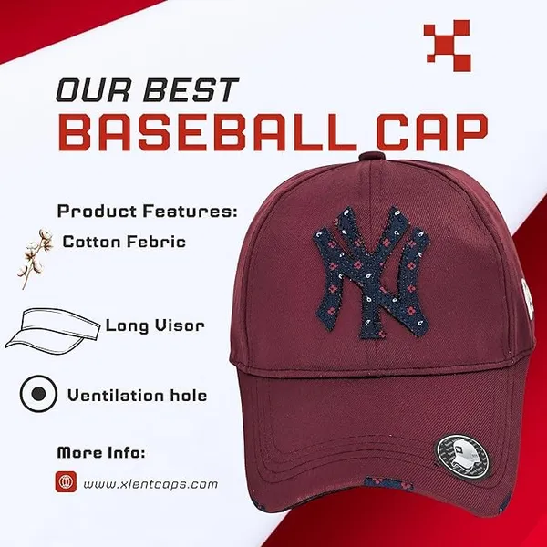 Maroon_Yankees_Fitted_Hat_Baseball_Caps_For_Men_&_Women