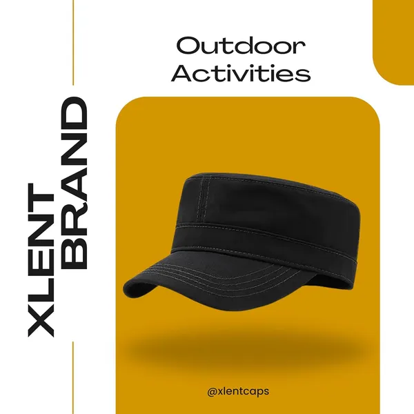 Black_Cotton_Army_Cadet_Flat_Top_Adjustable_Baseball_Caps_For_Men_&_Women